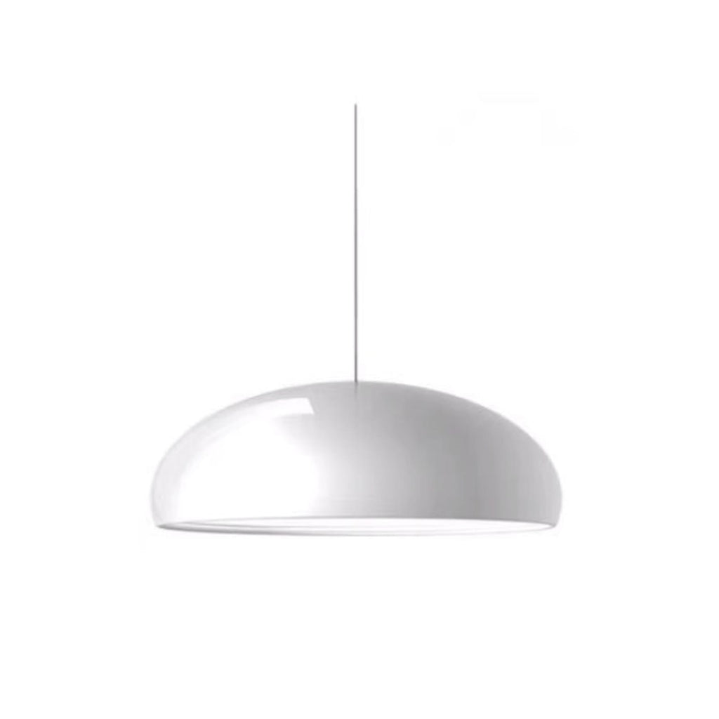 Modern Metal Pendant Light With Tri-Colour LED For Dining Room in White — Halden Lighting