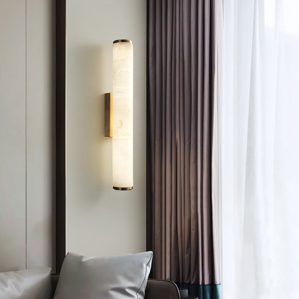 Modern Marble and Copper Wall Light With Warm LED Glow — Halden Lighting