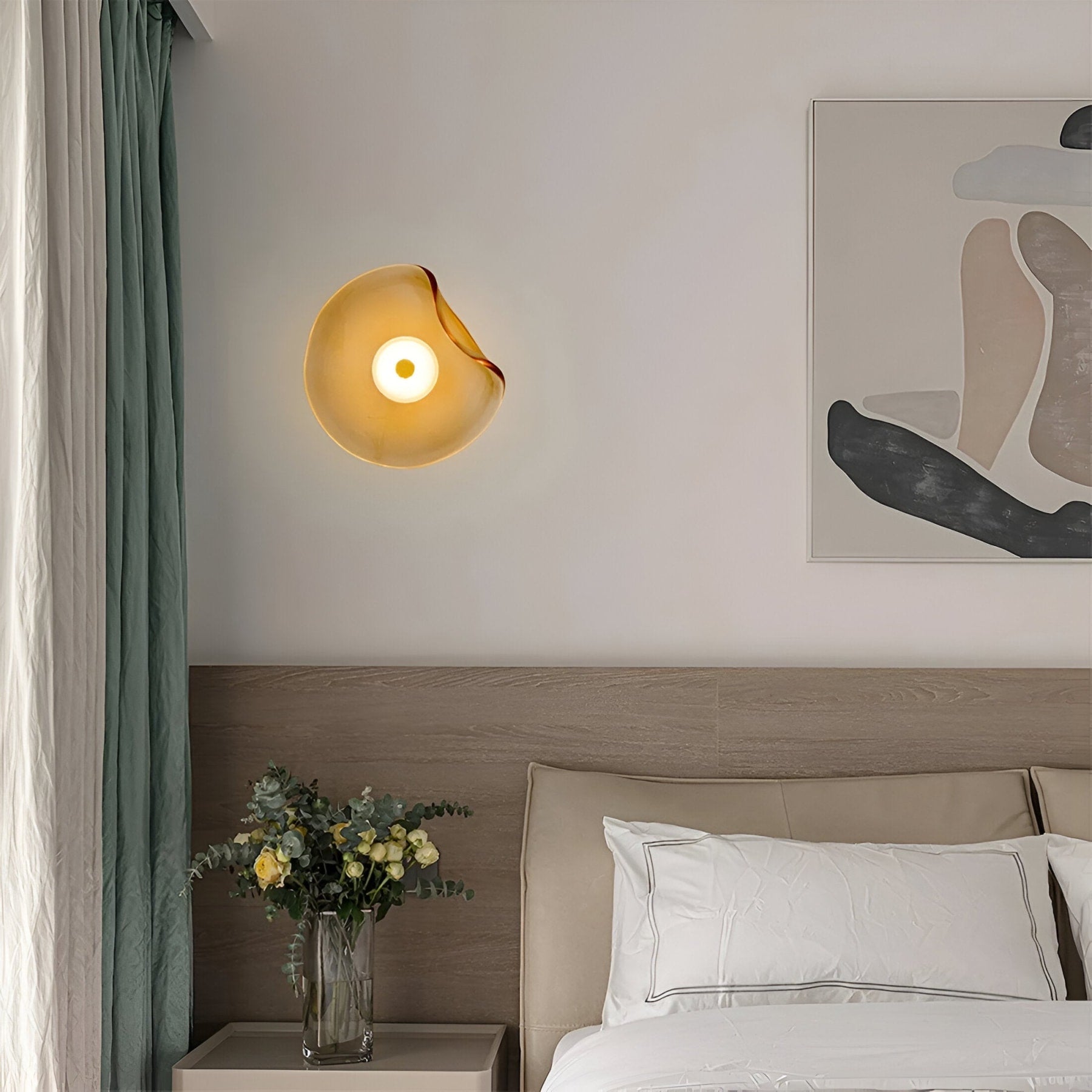 Modern Glass Wall Light With Warm LED Glow — Halden Lighting