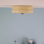 Retro Glass Flush Mount Ceiling Light For Living Room — Halden Lighting
