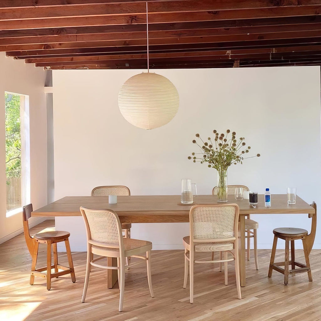 Minimalist Round Lantern Pendant Light With Fabric Shade — Halden Lighting