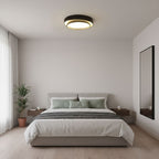 Modern Metal Flush Mount Ceiling Light With Cool Daylight Glow — Halden Lighting