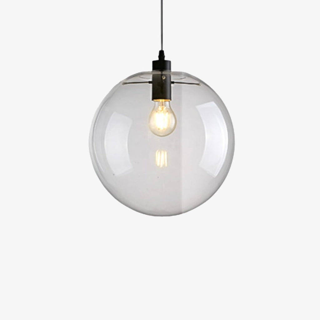 Modern Glass Pendant Light With Warm LED Glow for Dining Room in Black — Halden Lighting