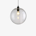 Modern Glass Pendant Light With Warm LED Glow for Dining Room in Black — Halden Lighting