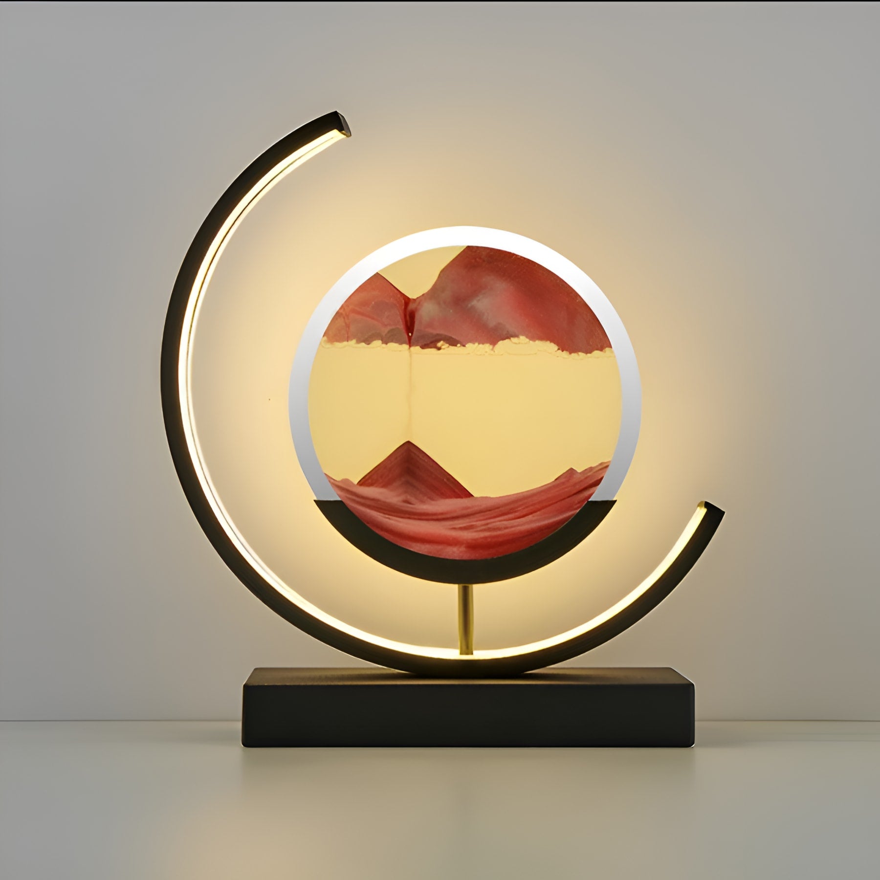 Modern Metal Table Lamp With Tri-Colour LED Glow — Halden Lighting