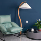 Scandinavian Wood Floor Lamp With Warm LED Glow for Living Room — Halden Lighting