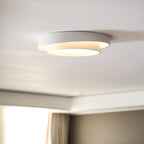 Modern Metal Flush Mount Ceiling Light With Cool Daylight Glow — Halden Lighting
