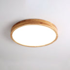 Scandinavian Wood Flush Mount Ceiling Light With Slim Profile in Circle: Ø50 x 6 cm (Ø19.7" x 2.7") — Halden Lighting