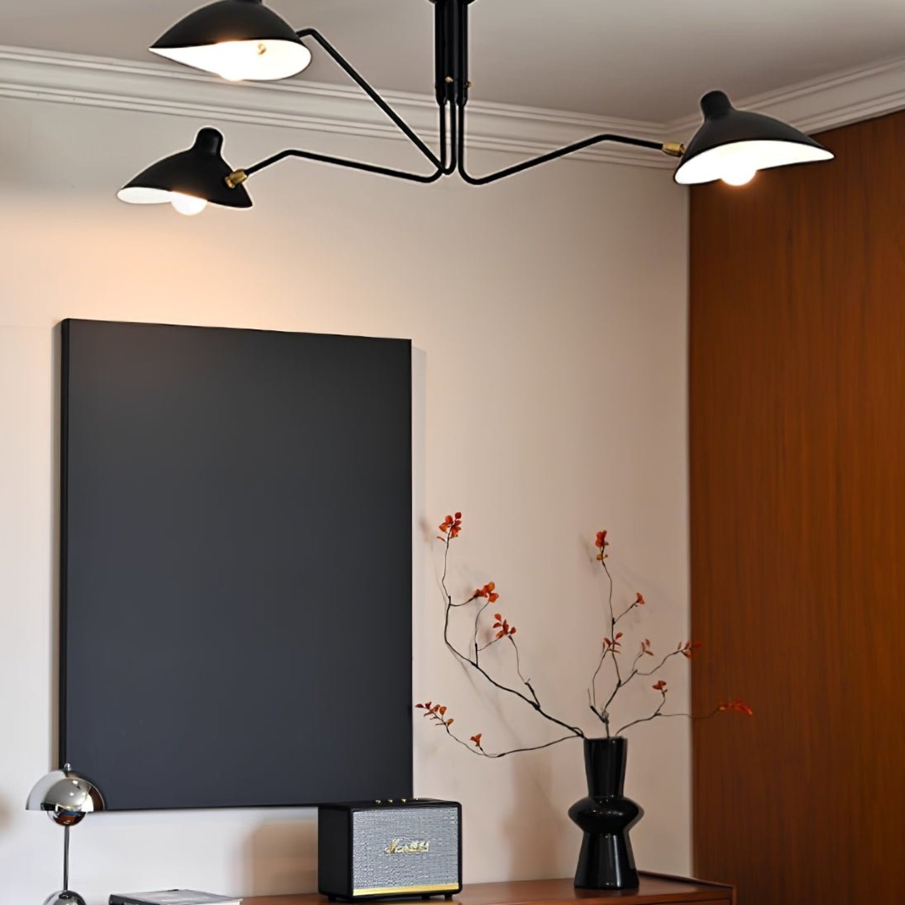 Modern Linear Metal Ceiling Light for Living Room — Halden Lighting