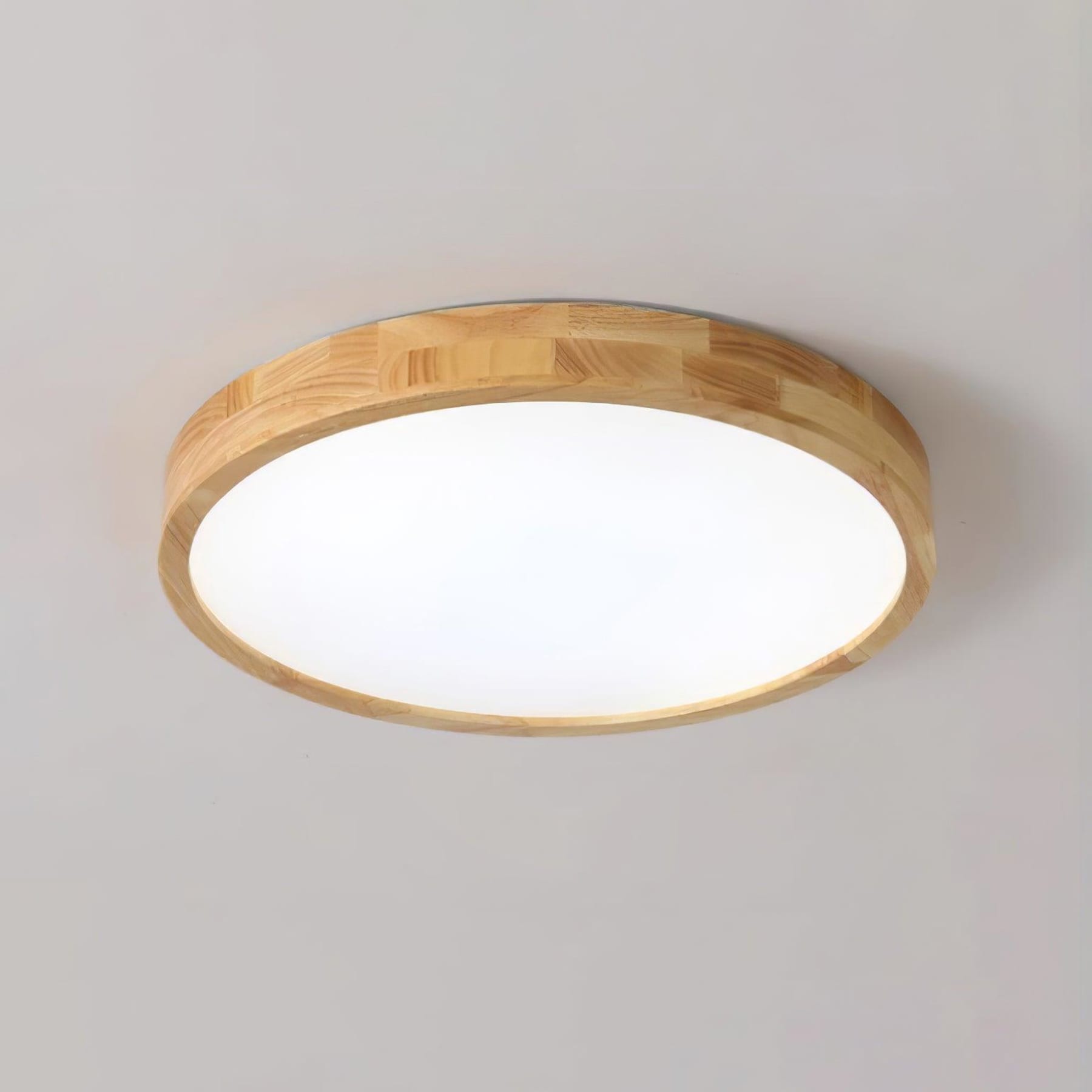 Scandinavian Wood Flush Mount Ceiling Light With Slim Profile — Halden Lighting