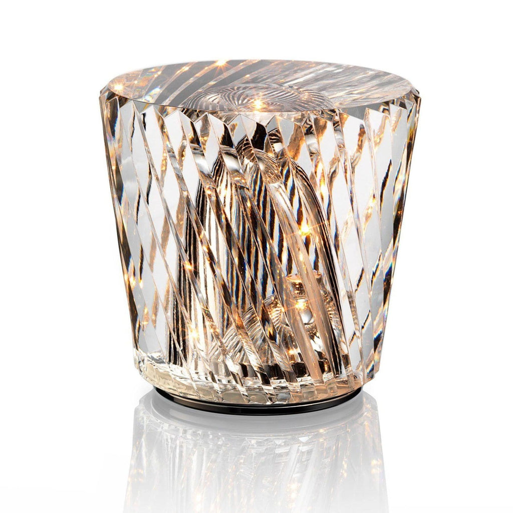 Modern Crystal Table Lamp With Warm LED Glow for Living Room in Model A: Ø8.2 x 9 cm (Ø3.2" x 3.5") — Halden Lighting