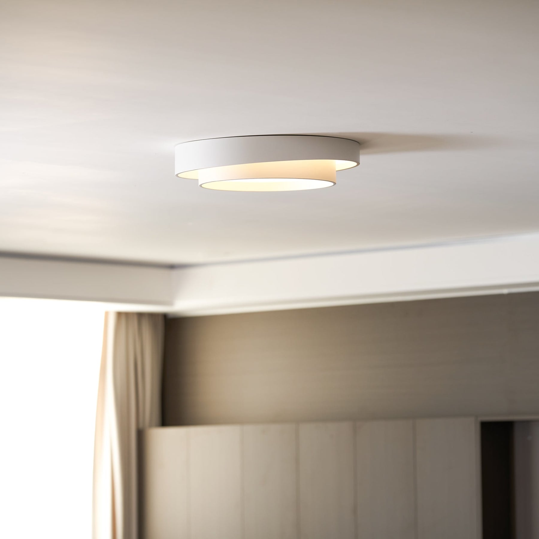 Modern Metal Flush Mount Ceiling Light With Cool Daylight Glow — Halden Lighting