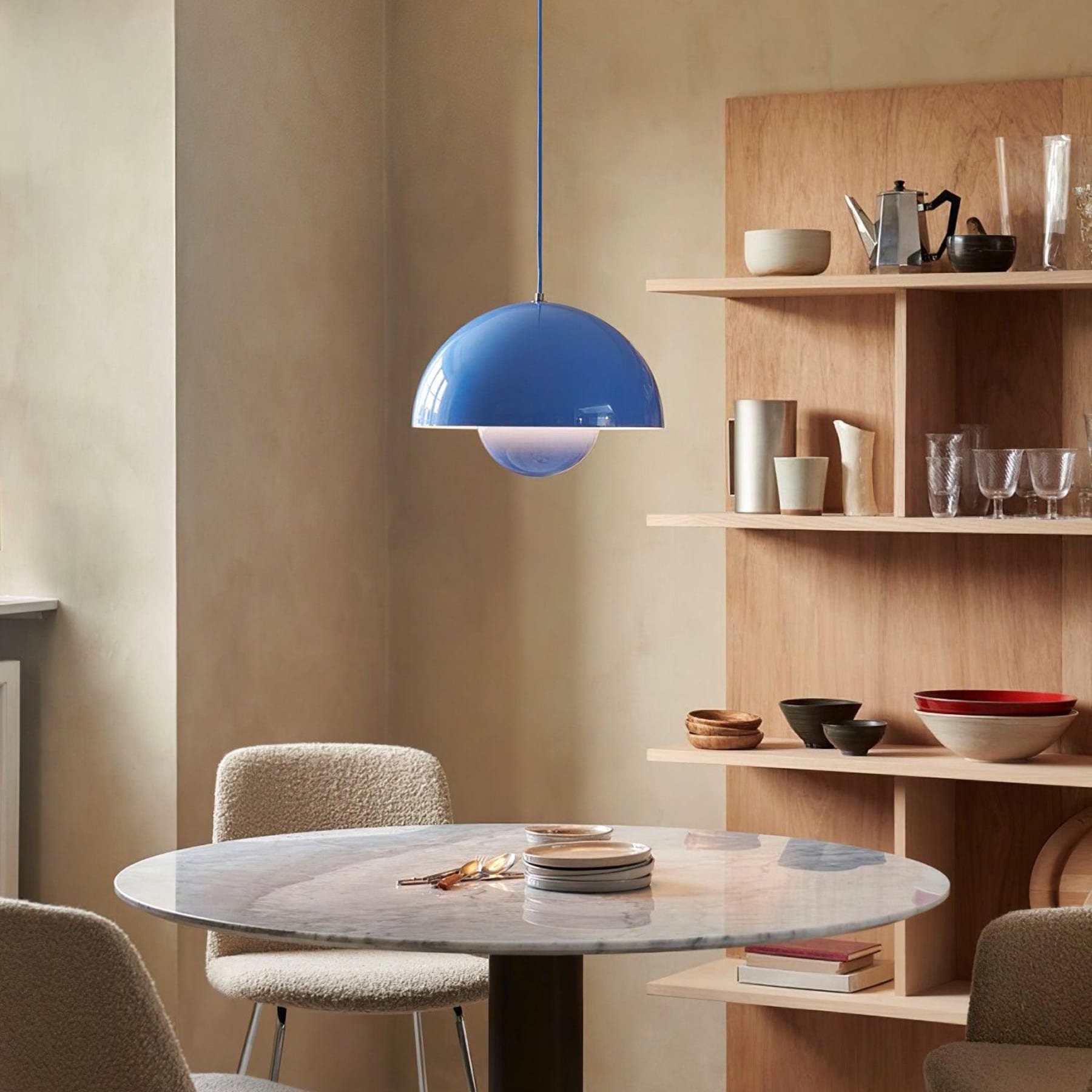 Modern Metal Dome Pendant Light With Integrated LED for Kitchen and Dining — Halden Lighting