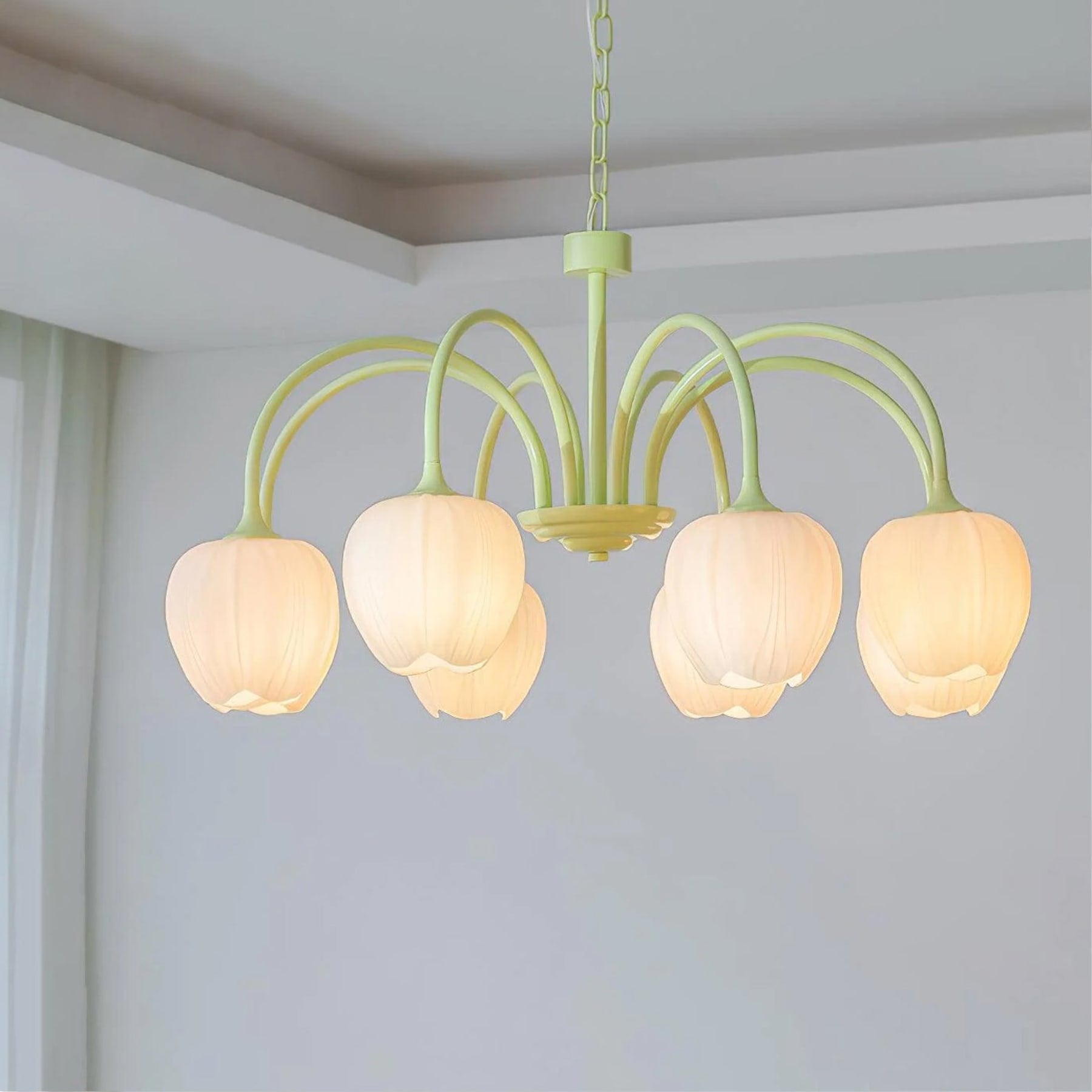 Retro Metal And Glass Chandelier With Included Bulbs For Living Room — Halden Lighting