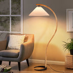 Scandinavian Wood Floor Lamp With Warm LED Glow for Living Room — Halden Lighting