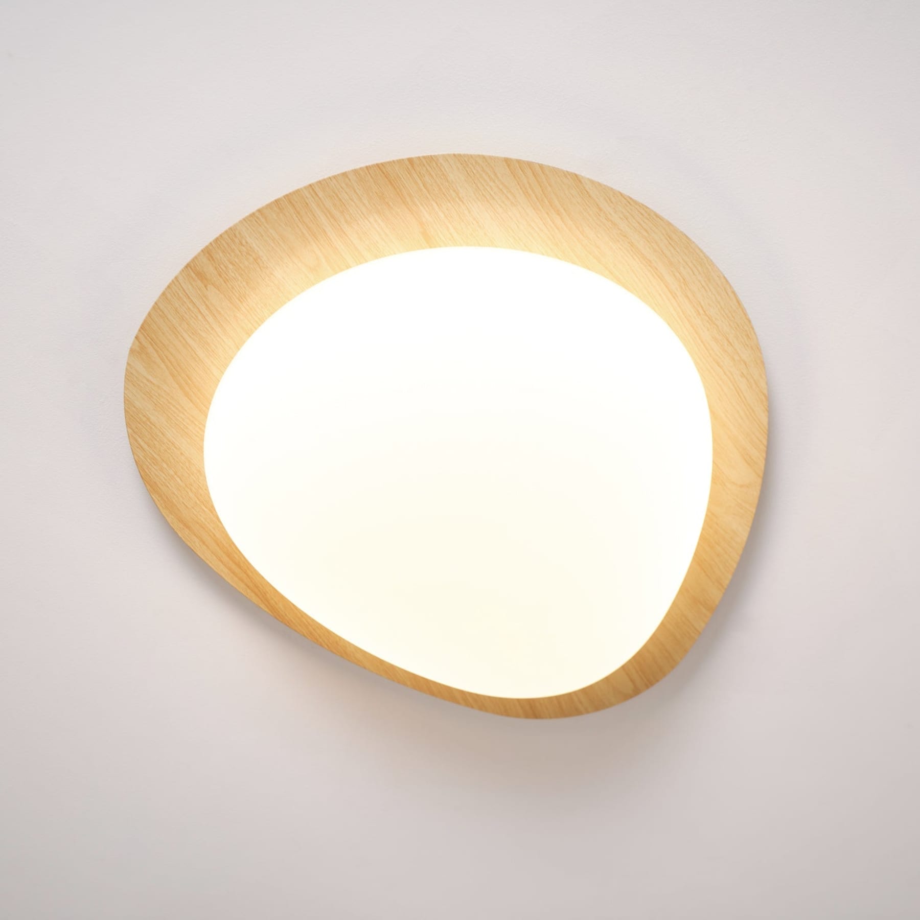 Scandinavian Wood Flush Mount Ceiling Light for Living Room — Halden Lighting
