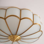 Traditional Brass Flush Mount Ceiling Light With Cool Daylight Glow — Halden Lighting