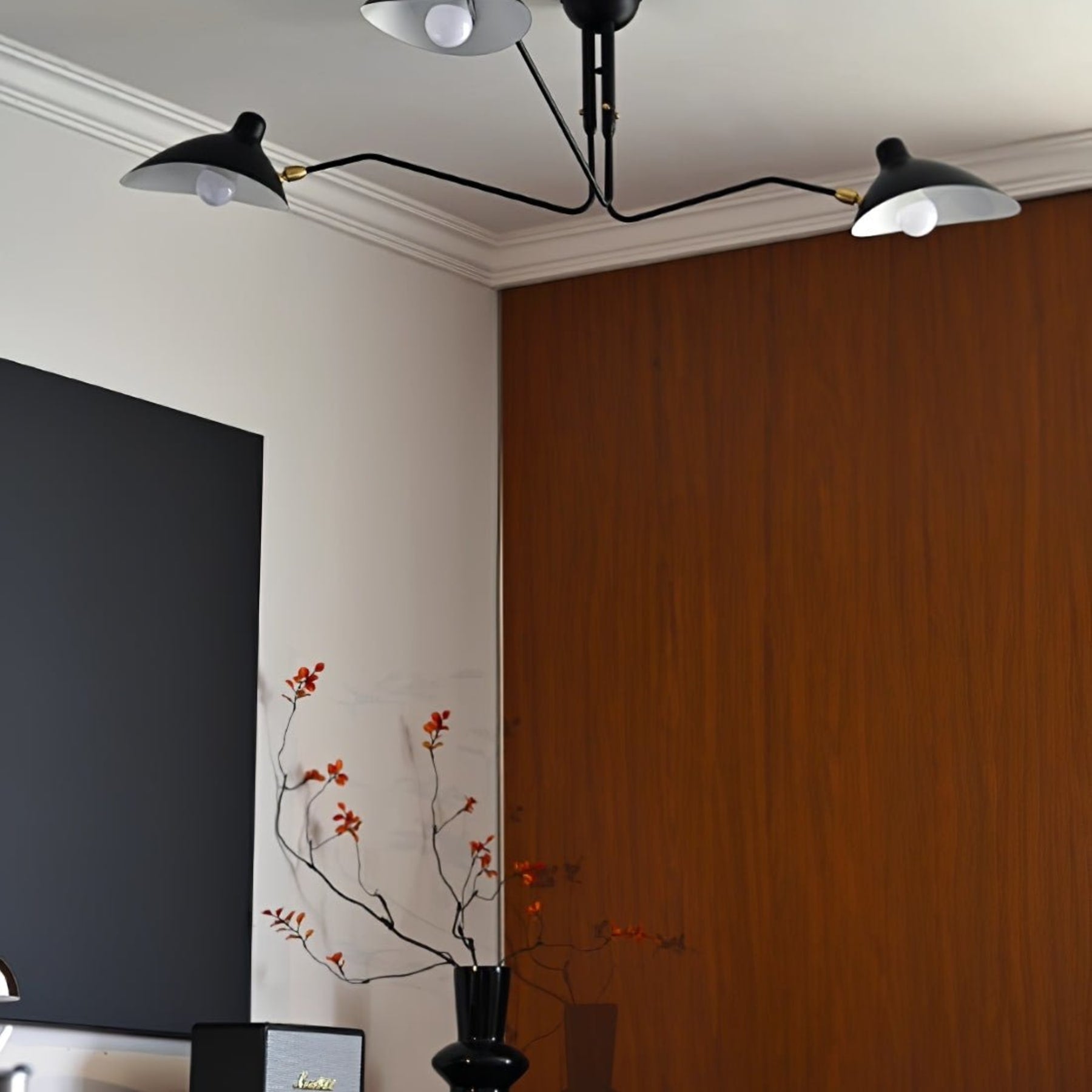 Modern Linear Metal Ceiling Light for Living Room — Halden Lighting