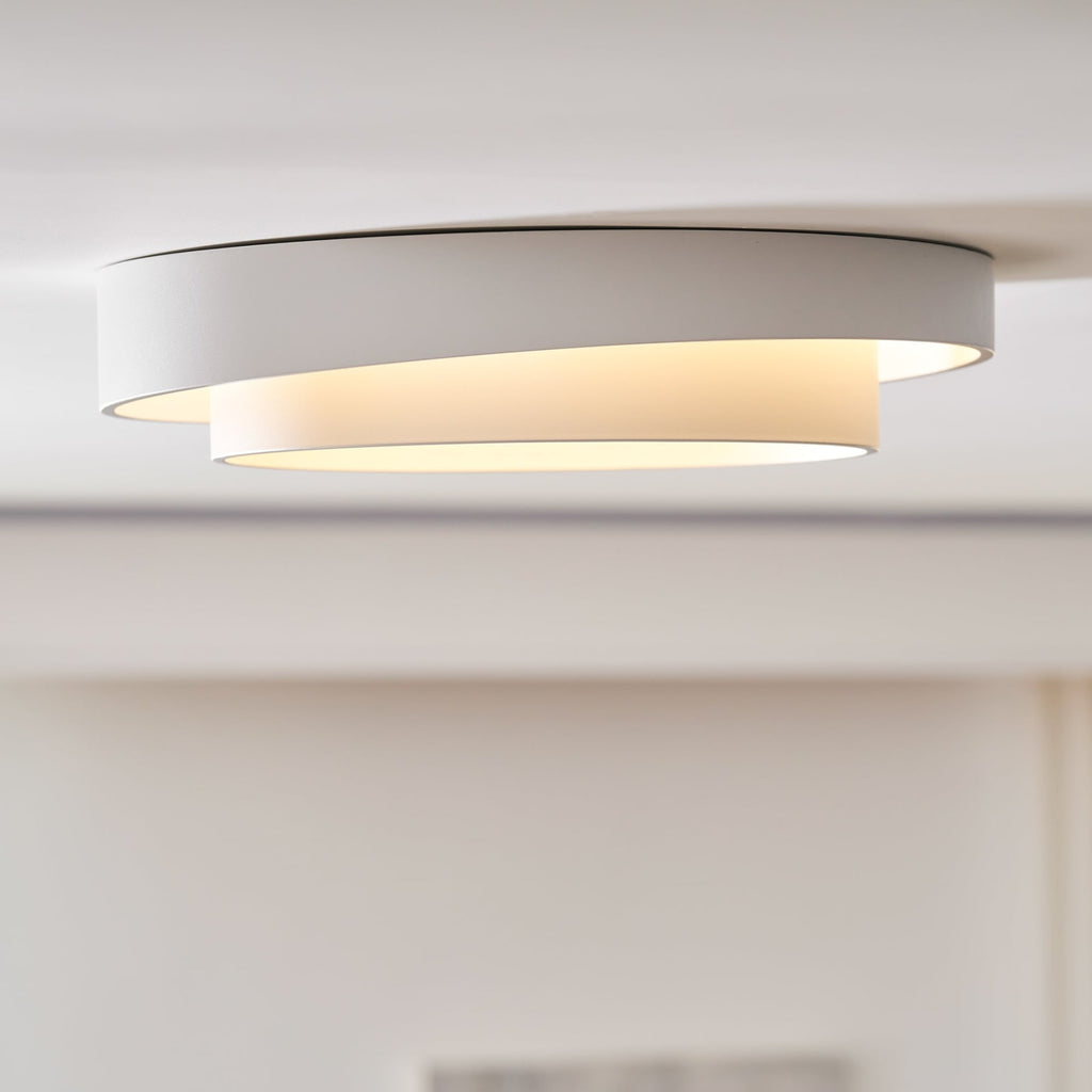 Modern Metal Flush Mount Ceiling Light With Cool Daylight Glow — Halden Lighting