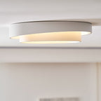 Modern Metal Flush Mount Ceiling Light With Cool Daylight Glow — Halden Lighting