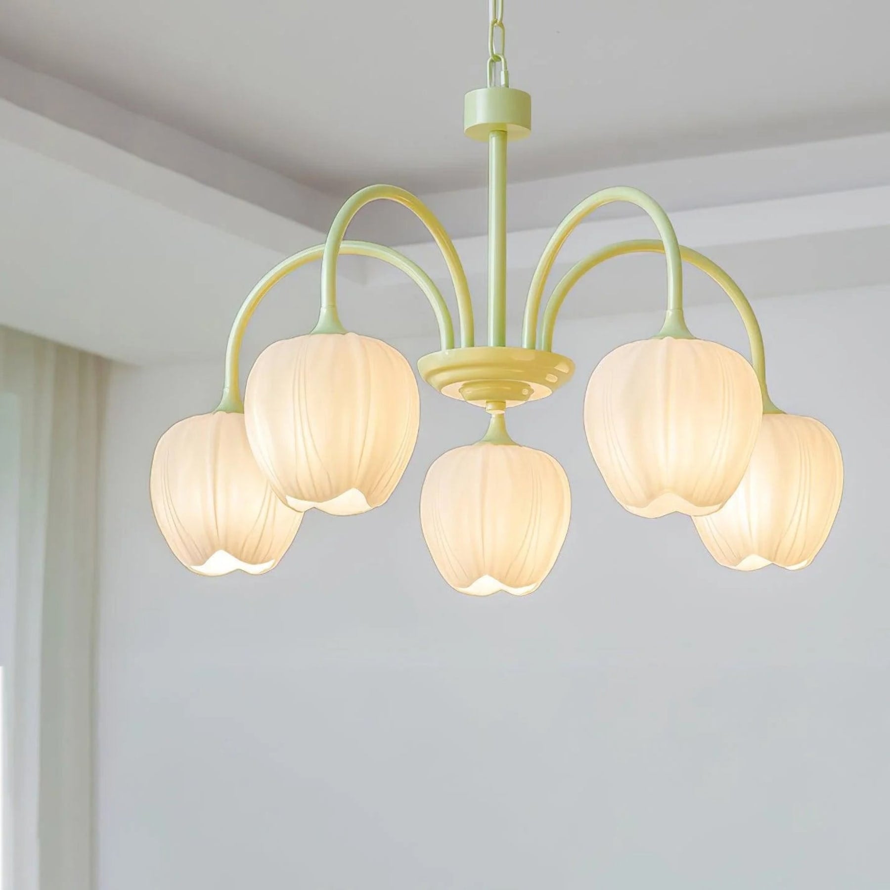 Retro Metal And Glass Chandelier With Included Bulbs For Living Room — Halden Lighting