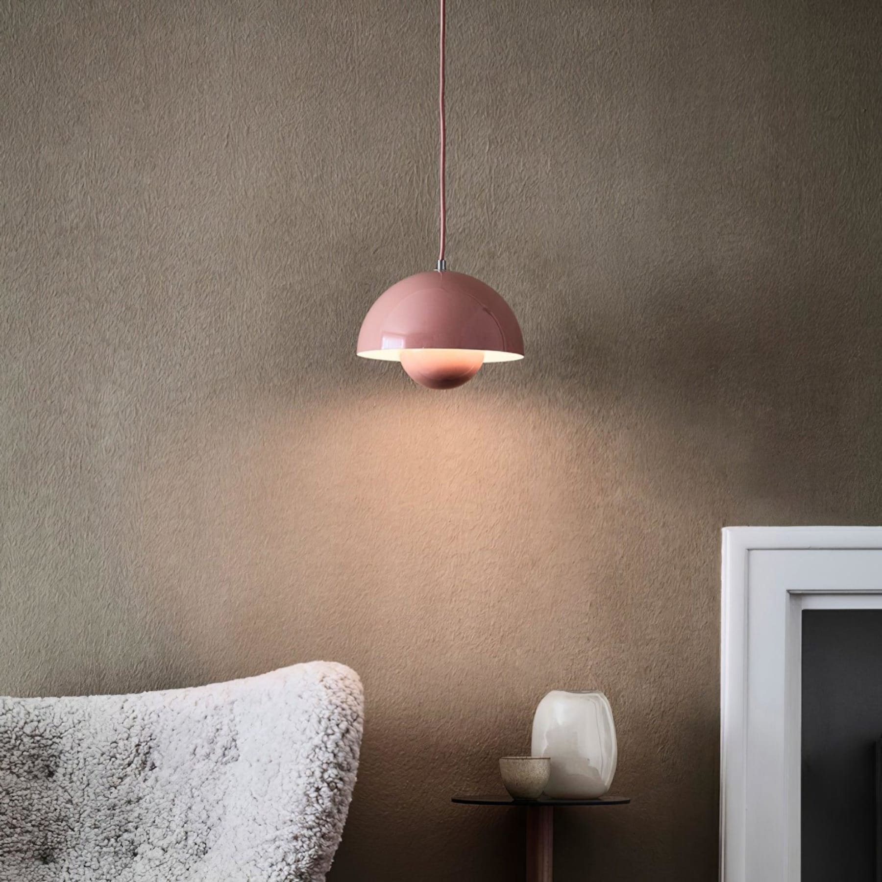 Modern Metal Dome Pendant Light With Integrated LED for Kitchen and Dining — Halden Lighting