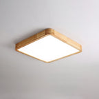 Scandinavian Wood Flush Mount Ceiling Light With Slim Profile in Square: 30 x 30 x 6 cm (11.8" x 11.8" x 2.7") — Halden Lighting