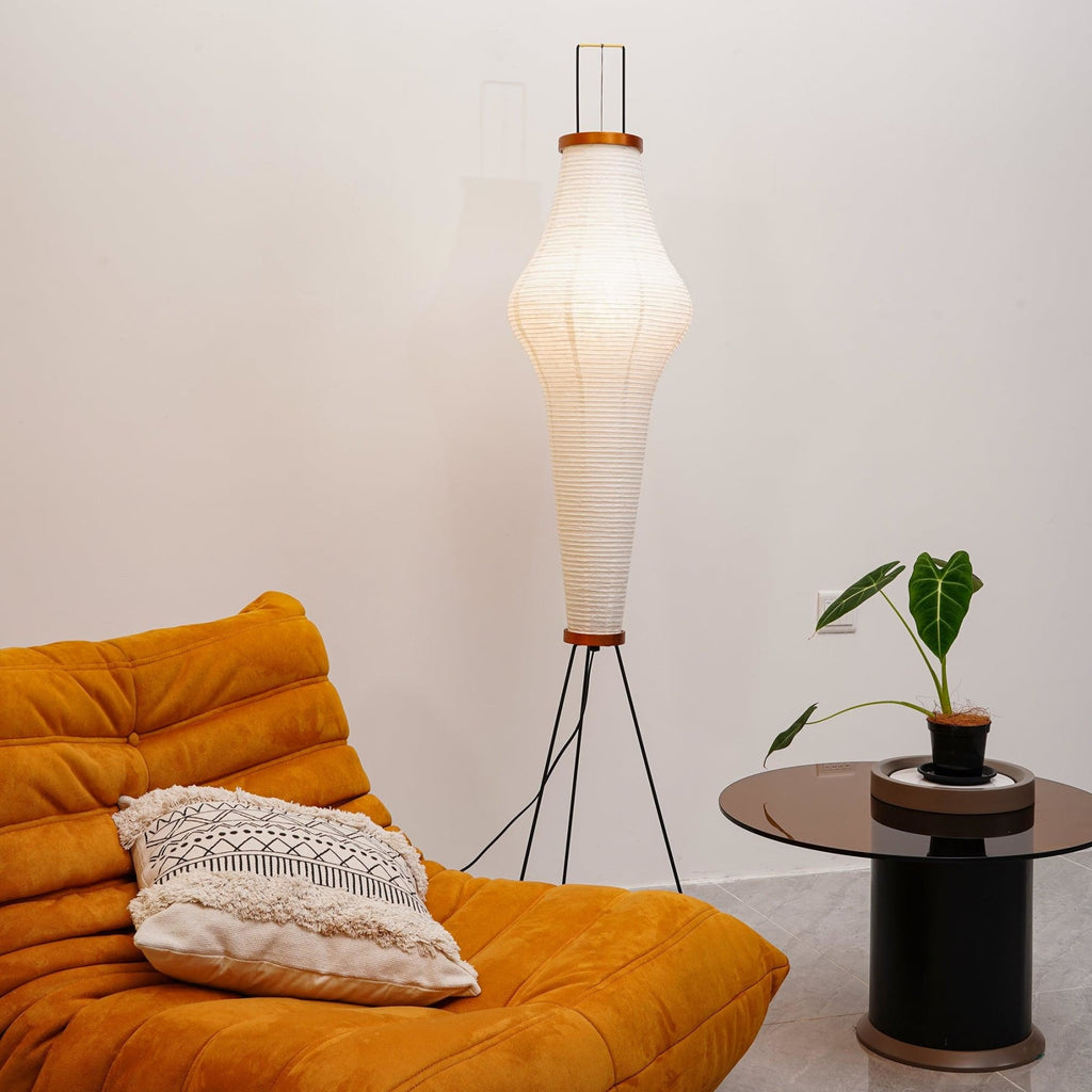 Modern Rice Paper Floor Lamp for Living Room and Bedroom — Halden Lighting