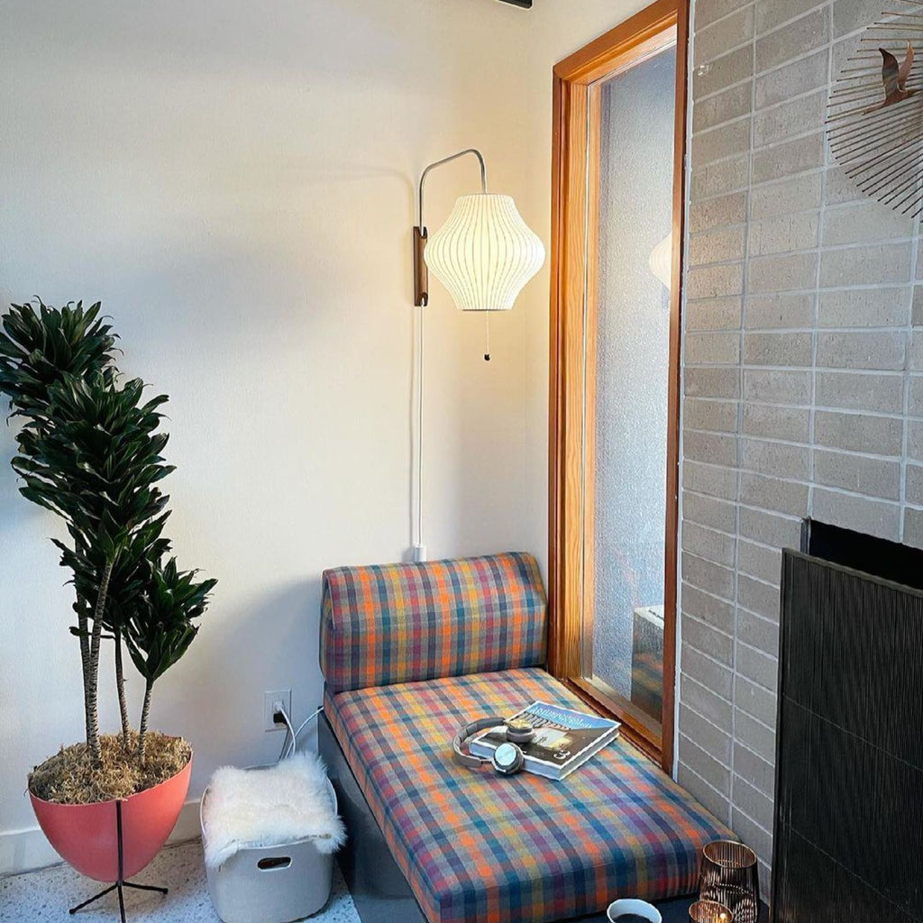 Retro Silk and Walnut Wall Light With Warm LED Glow — Halden Lighting