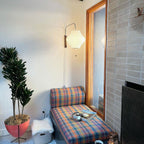 Retro Silk and Walnut Wall Light With Warm LED Glow — Halden Lighting