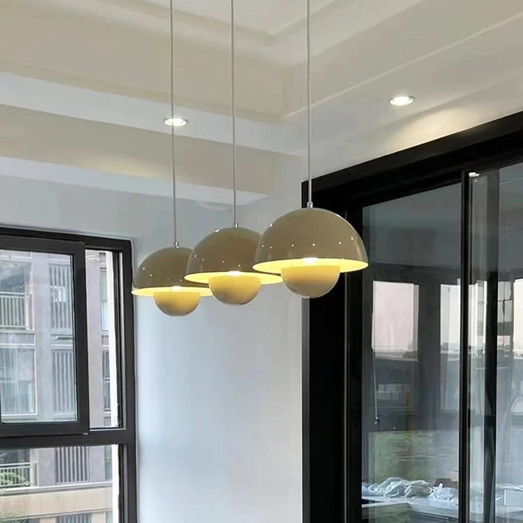 Modern Metal Dome Pendant Light With Integrated LED for Kitchen and Dining — Halden Lighting