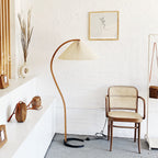 Scandinavian Wood Floor Lamp With Warm LED Glow for Living Room — Halden Lighting