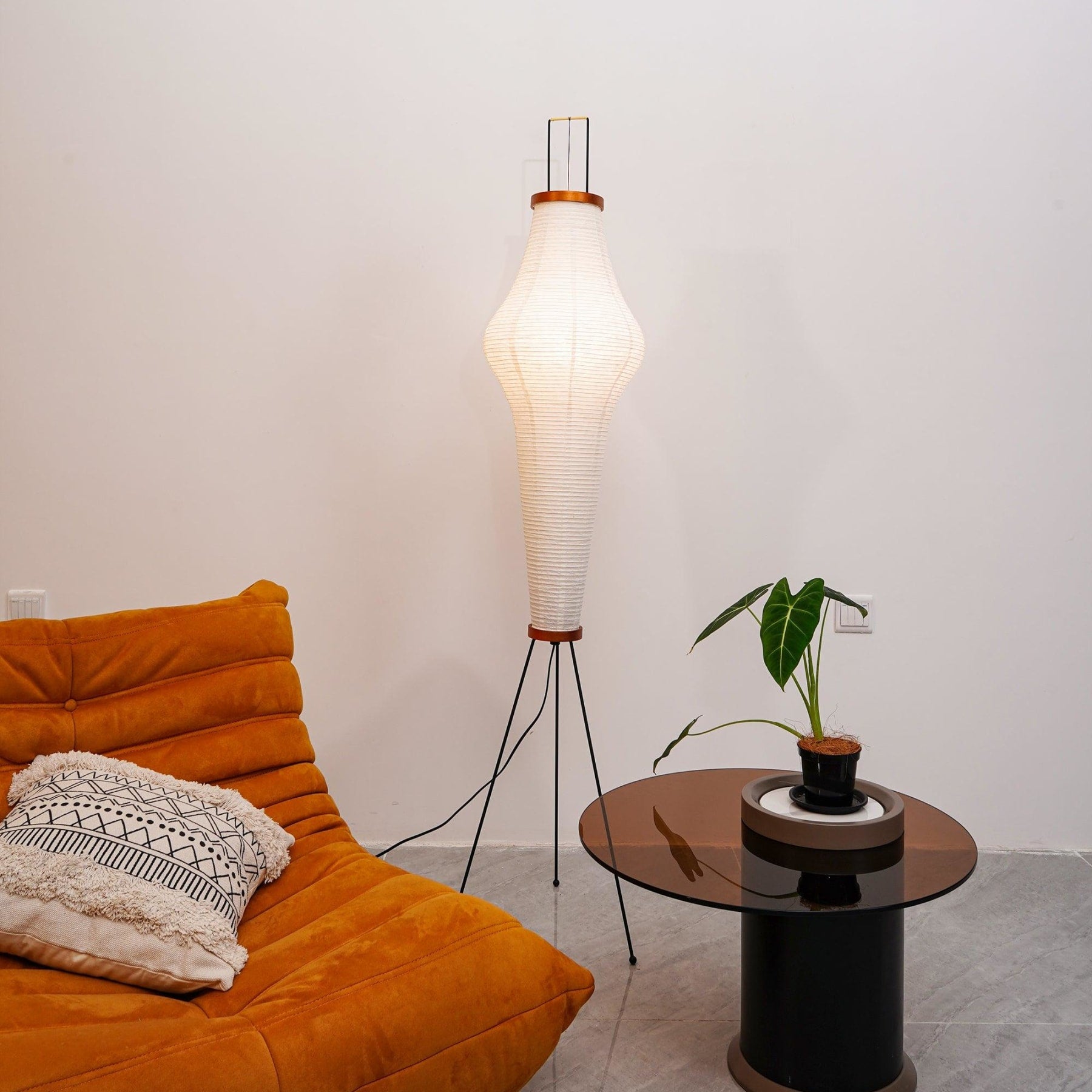 Modern Rice Paper Floor Lamp for Living Room and Bedroom — Halden Lighting