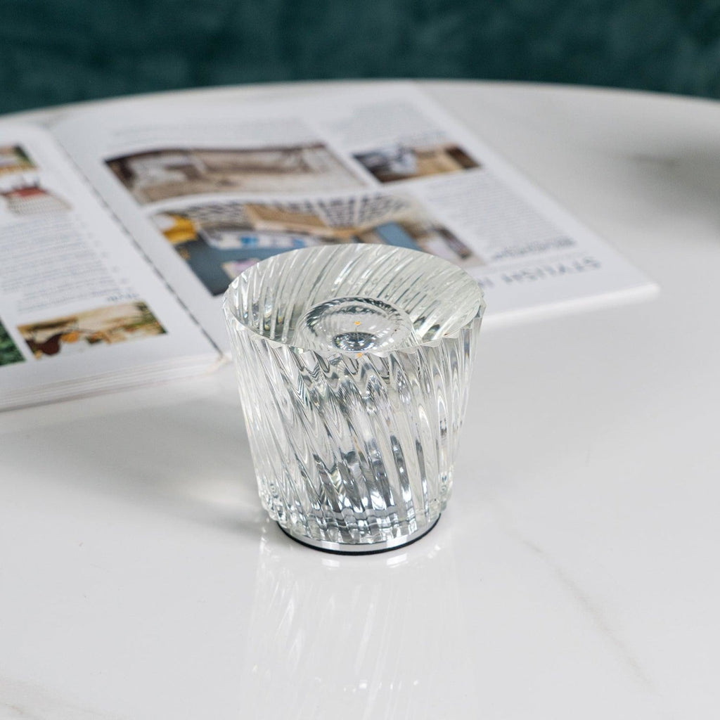 Modern Crystal Table Lamp With Warm LED Glow for Living Room — Halden Lighting