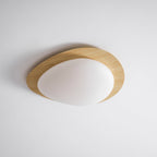 Scandinavian Wood Flush Mount Ceiling Light for Living Room — Halden Lighting