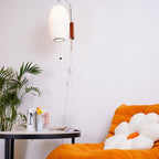 Retro Silk and Walnut Wall Light With Warm LED Glow — Halden Lighting