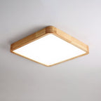 Scandinavian Wood Flush Mount Ceiling Light With Slim Profile — Halden Lighting