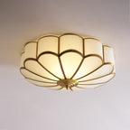 Traditional Brass Flush Mount Ceiling Light With Cool Daylight Glow — Halden Lighting