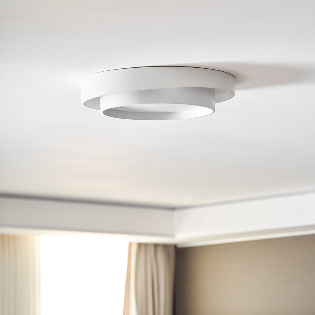 Modern Metal Flush Mount Ceiling Light With Cool Daylight Glow — Halden Lighting