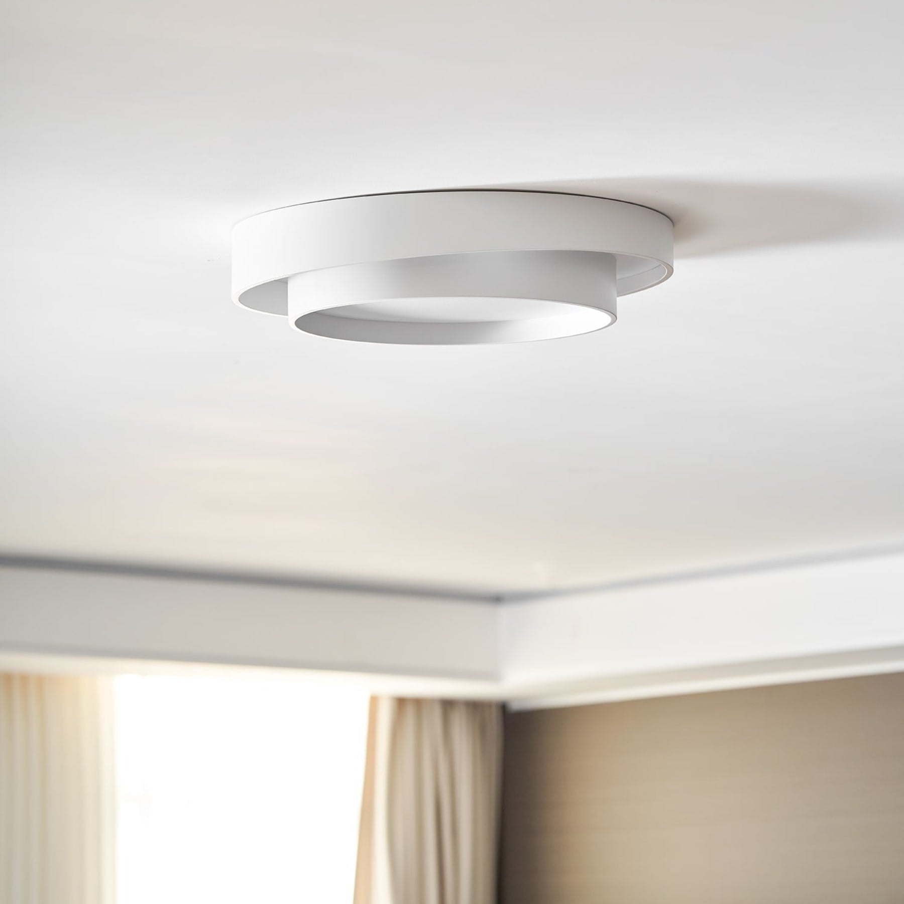 Modern Metal Flush Mount Ceiling Light With Cool Daylight Glow — Halden Lighting