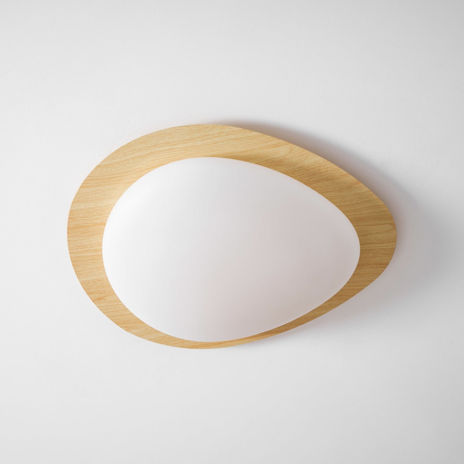 Scandinavian Wood Flush Mount Ceiling Light for Living Room — Halden Lighting