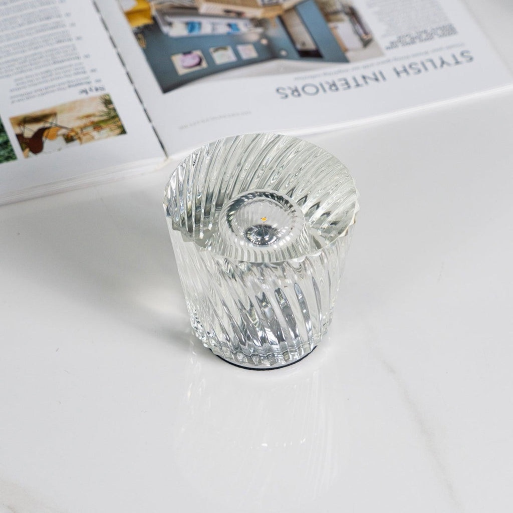 Modern Crystal Table Lamp With Warm LED Glow for Living Room — Halden Lighting