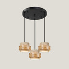 Modern Travertine And Wood Pendant Light For Dining Room — Halden Lighting
