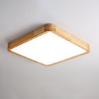 Scandinavian Wood Flush Mount Ceiling Light With Slim Profile in Square: 50 x 50 x 6 cm (19.7" x 19.7" x 2.7") — Halden Lighting