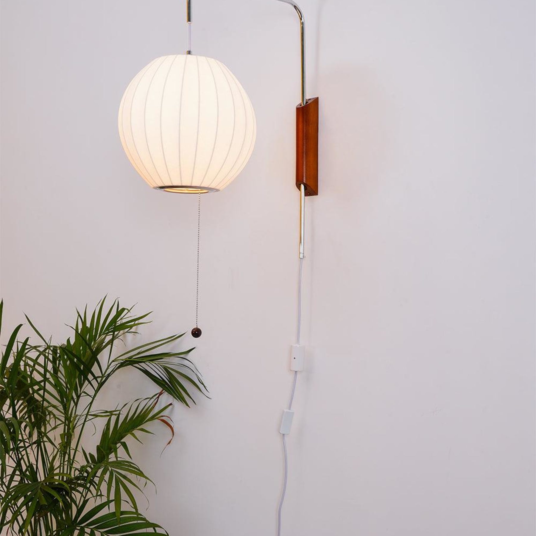 Retro Silk and Walnut Wall Light With Warm LED Glow — Halden Lighting