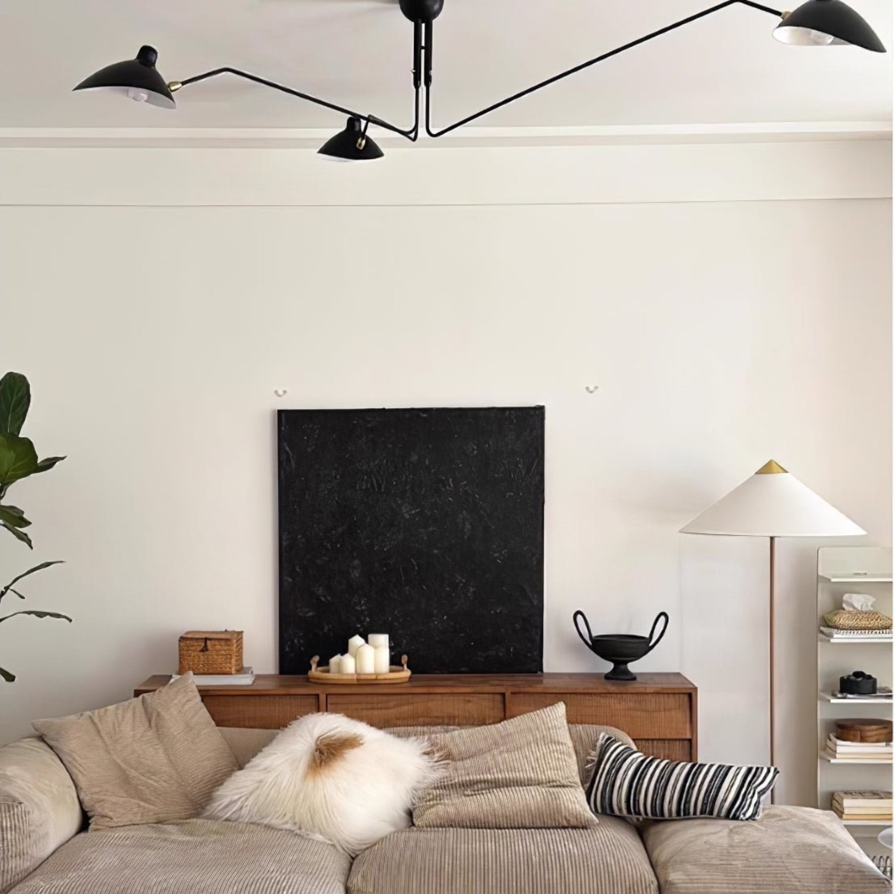 Modern Linear Metal Ceiling Light for Living Room — Halden Lighting