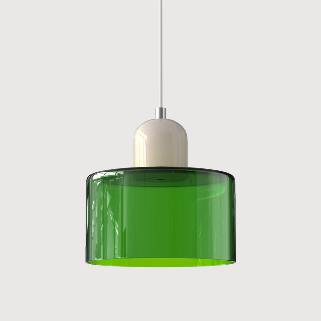 Modern Glass Pendant Light for Kitchen and Dining Room in Green — Halden Lighting