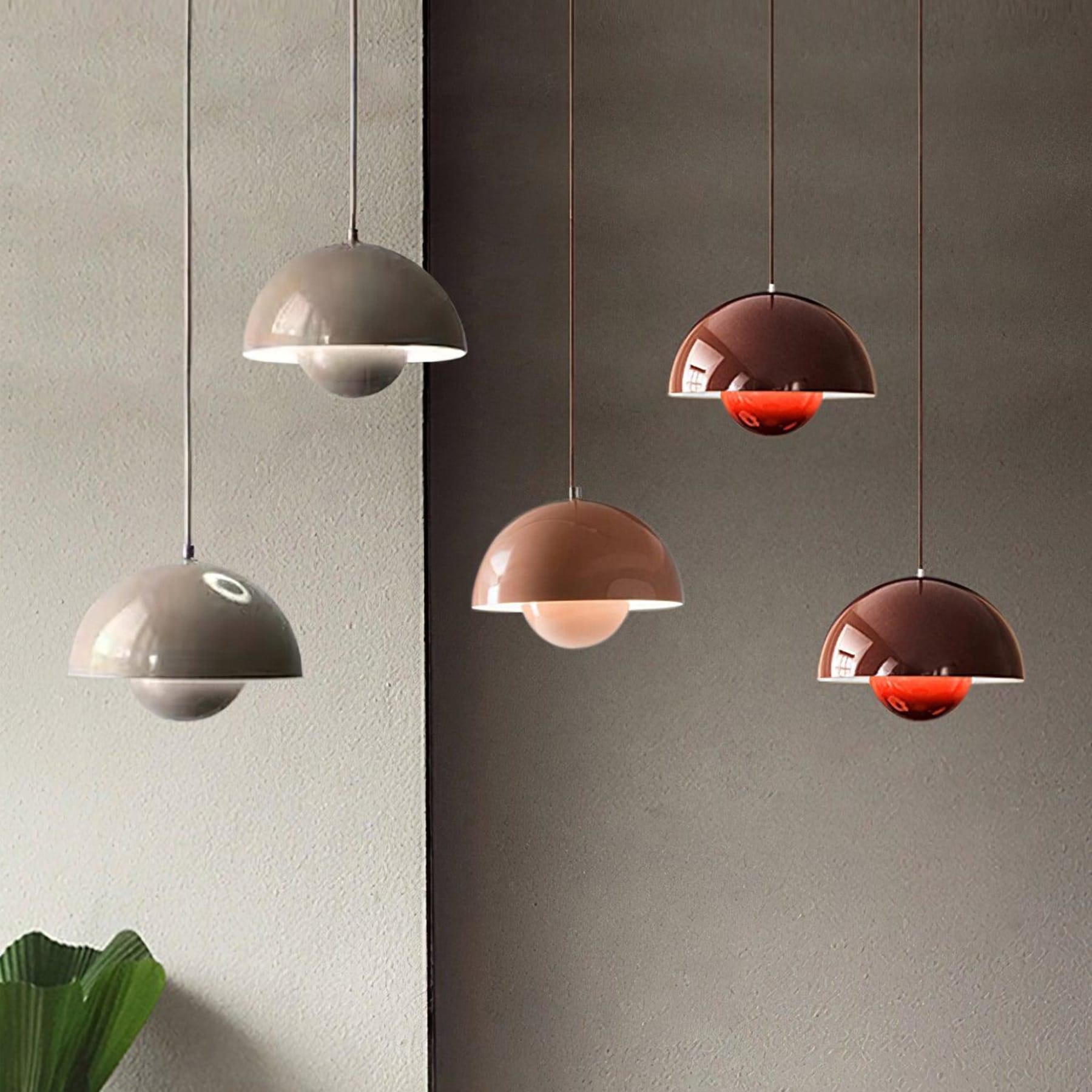 Modern Metal Dome Pendant Light With Integrated LED for Kitchen and Dining — Halden Lighting