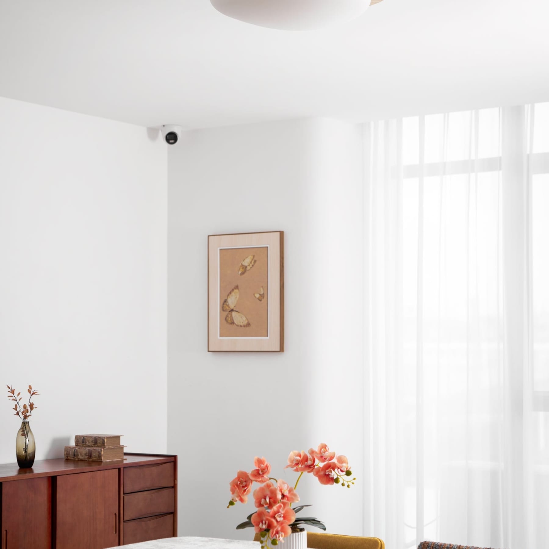 Scandinavian Wood Flush Mount Ceiling Light for Living Room — Halden Lighting