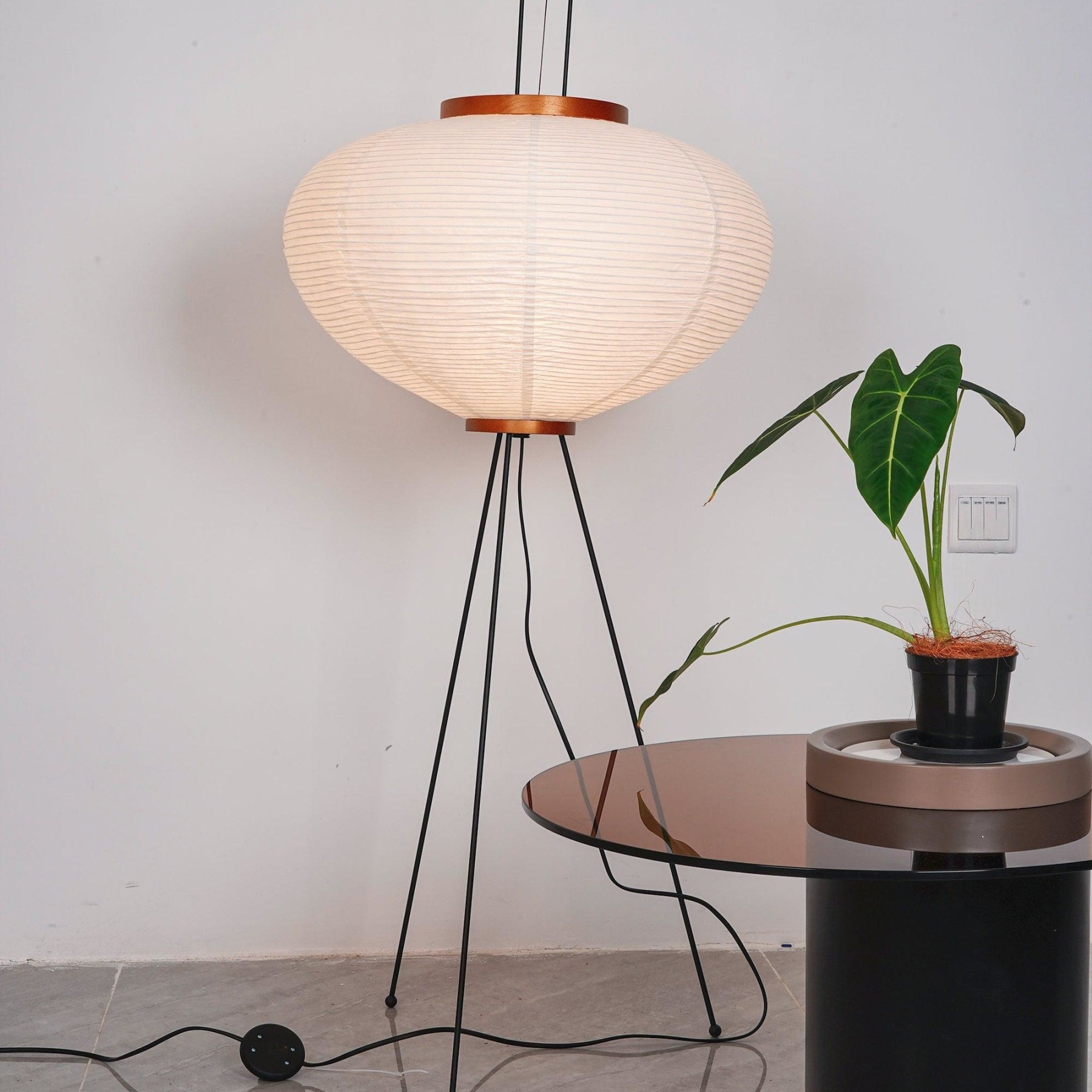 Modern Rice Paper Floor Lamp for Living Room and Bedroom — Halden Lighting